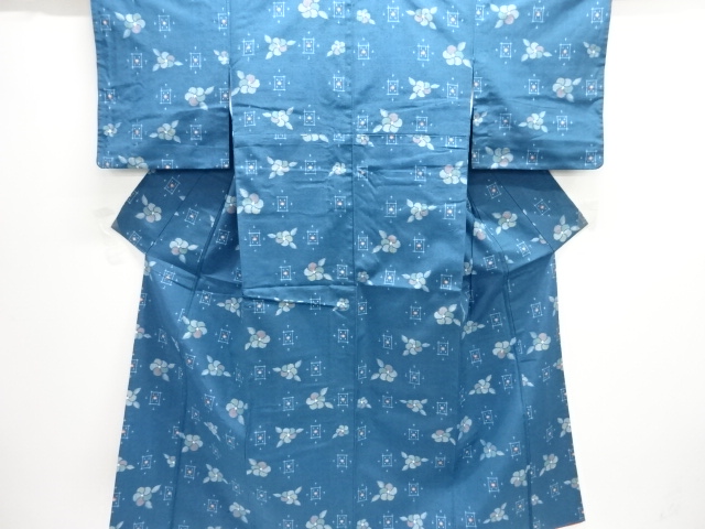 JAPANESE KIMONO / TSUMUGI / WOVEN FLOWER